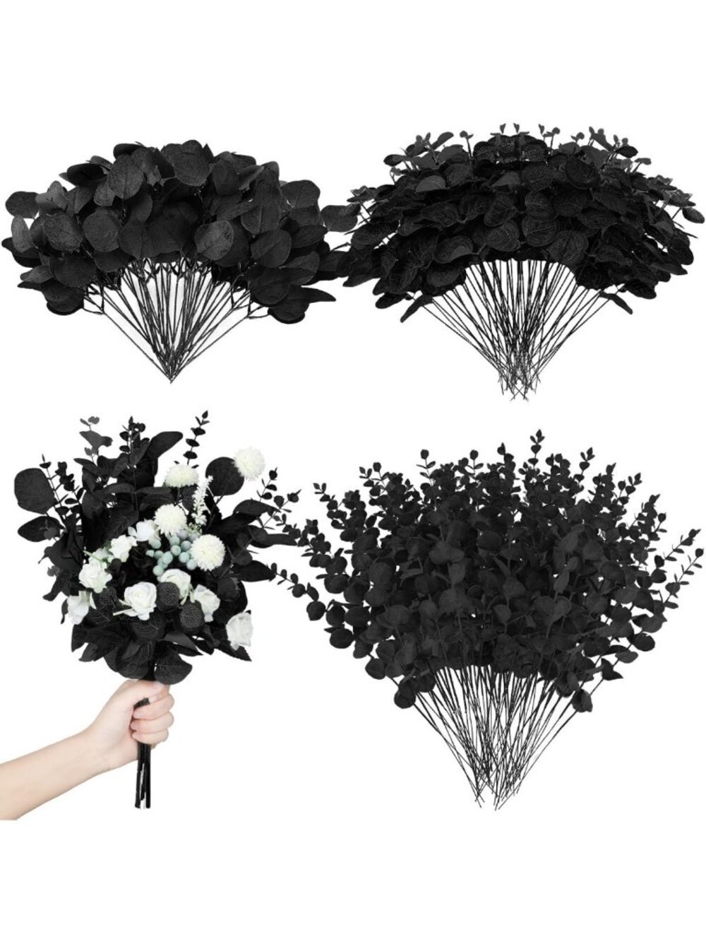 180 Pcs Mixed Artificial Eucalyptus Leaves Stems - Bulk Greenery Decor